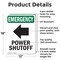 Signmission Power Shutoff (Left Arrow) With Symbol, 12 in W x Rectangle, Aluminum OS-2PACK-EM-A-1218-V-10525 - alternate 3
